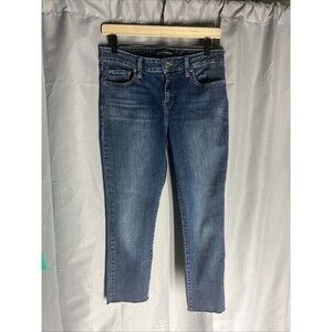 Lucky Brand Lolita Skinny Blue Wash Jeans Raw Hem Womens Size 6/28